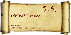 Törő Vince névjegykártya